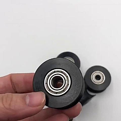 塑塑料轴承滑轮u槽尼龙滑轮u型凹槽 导轨轮pa6移门轨道 塑料滑轮