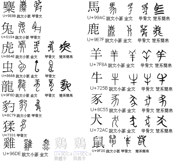 12生肖的古文字图片