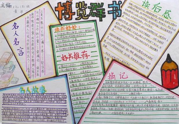 手抄报 博览群书怎么做?
