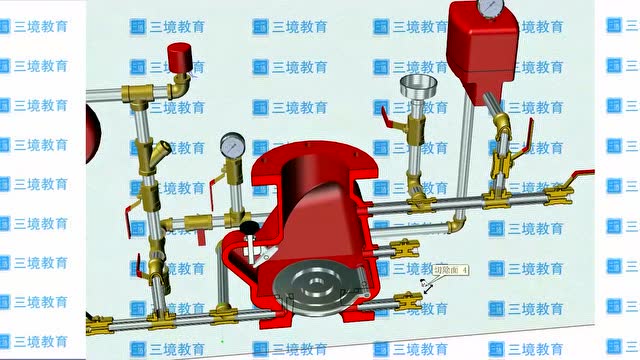 三境教育消防工程师3d模型课01干式报警阀