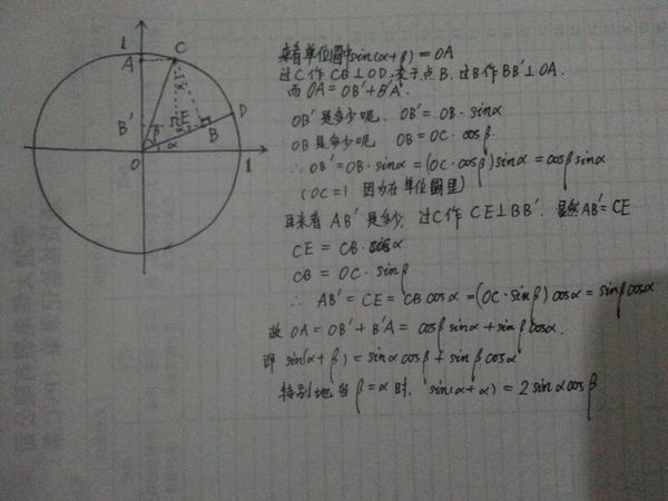 求正弦二倍角公式的详细推导。 我连这个都看