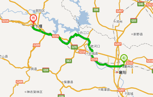 十堰到襄阳走国道