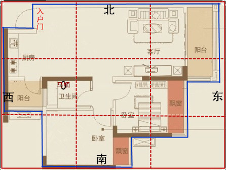 跪求此戶型風水,衛生間在房子中間如何化解?