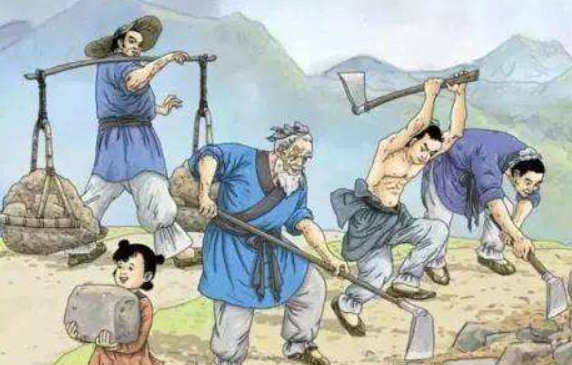 愚公移山这个故事中显现愚公坚毅坚持不懈的精神的句子是什么?