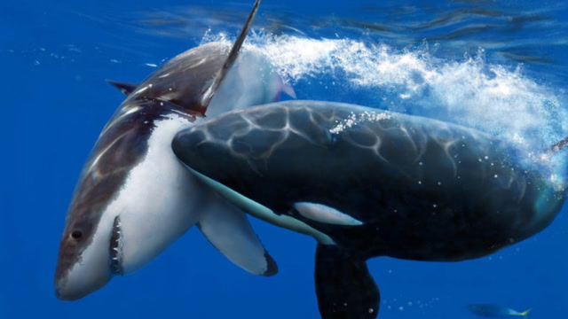 地球海洋中的庞然大物,虎鲸vs大白鲨,谁能当上"老大"?