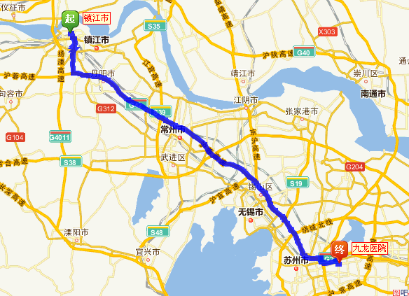 由镇江从沪蓉高速上开车到苏州市九龙医院怎么走?