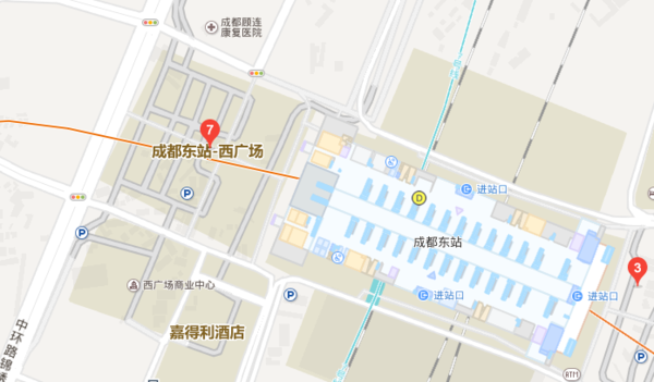 动车在成都东站哪个广场