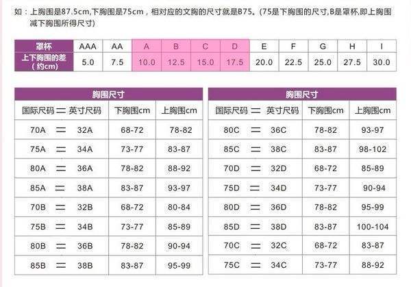 胸围75d图片