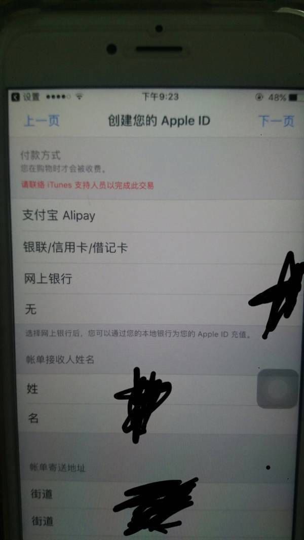 苹果ID申请时无法继续进行,出现这个画面,怎么