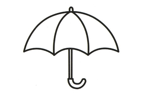 彩色伞的简笔画的画法