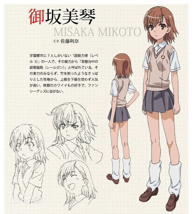 黑子】同人图 御坂美琴 声优:佐藤利奈 年龄:14岁 生日:5月2日 身高