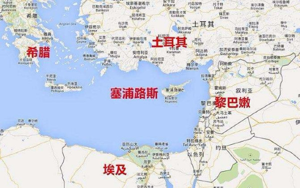 塞浦路斯在世界地图上的位置?