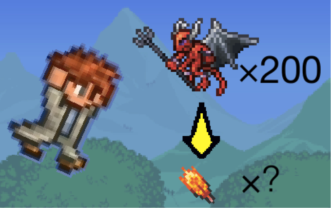 【泰拉瑞亚】200个 红魔鬼会掉多少火焰羽毛?