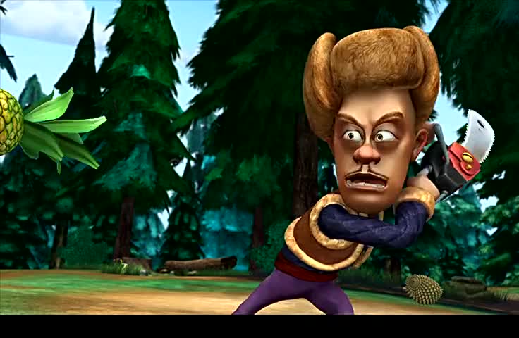 光头强切水果高手,熊大熊二真会玩