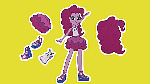 创意手工剪纸,小马国 女孩碧琪时尚服装 贴纸玩具