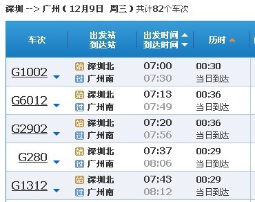 从广州南站坐高铁到深圳北站要多久?