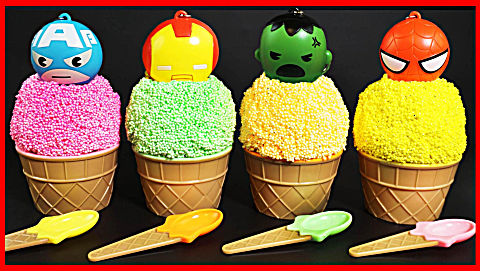 北美玩具 第一季 第786集橡皮泥雪花黏土冰淇淋惊喜蛋,超级英雄奇趣蛋