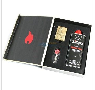买了zippo 火机(有盒子),火石和油送人,怎么包装比较好?