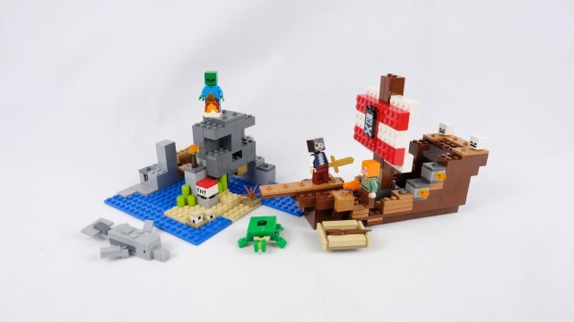 乐高搭建:乐高 我的世界21152 海盗船大冒险评测