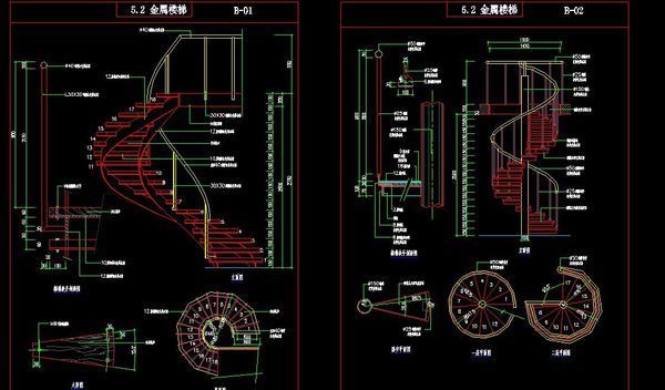 求一家庭 旋转楼梯CAD图~有详图更好~谢谢了