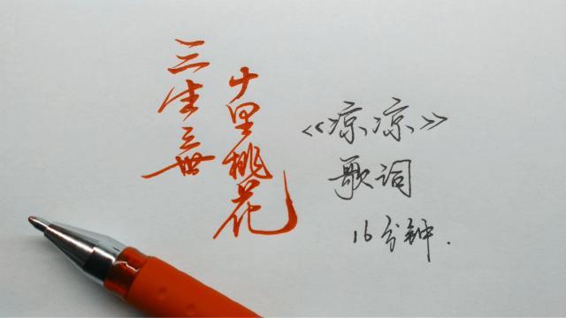 手寫 三生三世十里 桃花片尾曲《涼涼》歌詞 0.7中性筆