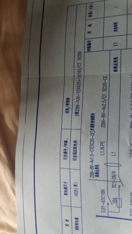 图所示双头应急灯4x2.5平方线,带强制点亮线至