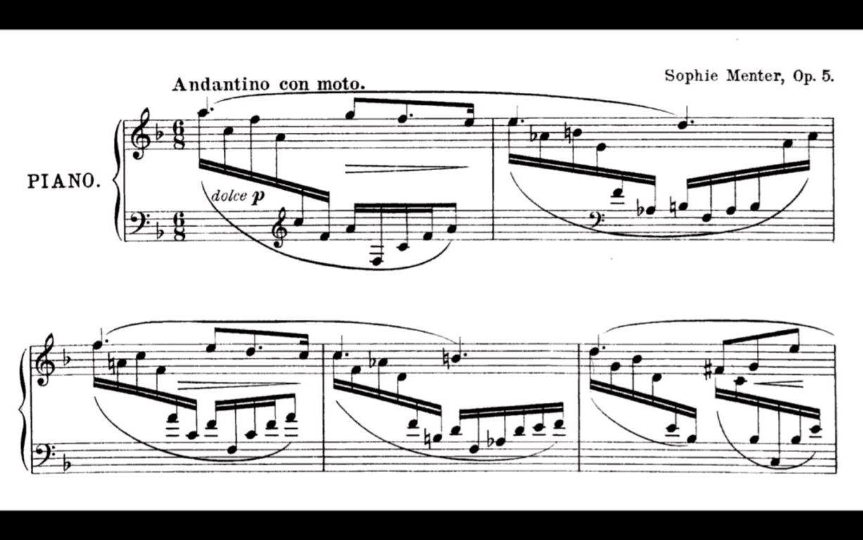 [图]【钢琴】索菲·门特 - 浪漫曲 Op.5 Sophie Menter - Romance Op.5【诗意盎然的浪漫派小曲】