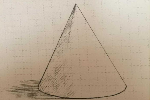 小学生圆锥体的画法图片