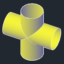 两回转中心线垂直相交的空心圆柱剖视图(直接上图别解释,听不懂