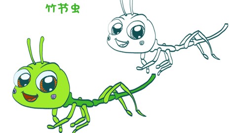 竹节虫简笔画可爱图片