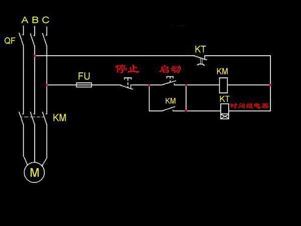 js14p控制三相电机的接线图,带按钮启动