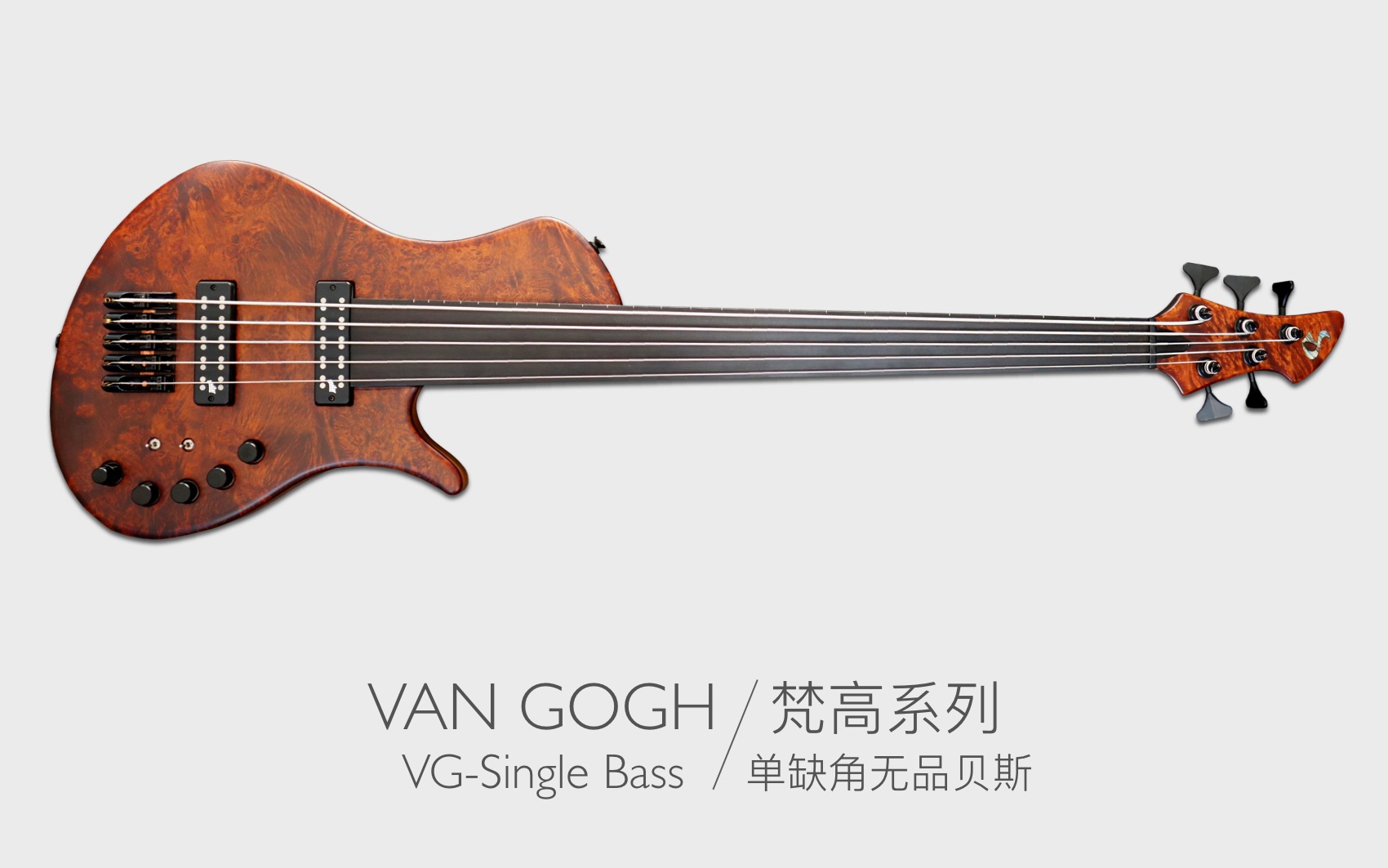 dfw custom van gogh 梵高系列贝斯 无品五弦贝斯测试