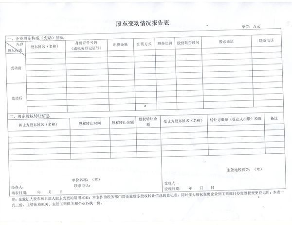 请问股权转让表格怎么填(公司注册资本未到位