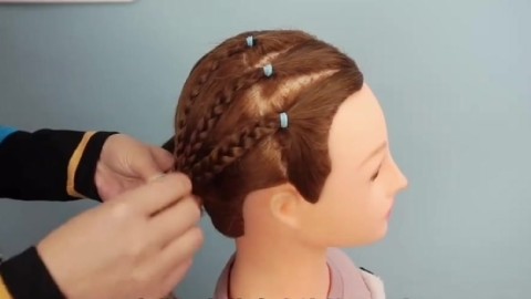 适合头发少的短发发型 女童发型绑扎方法