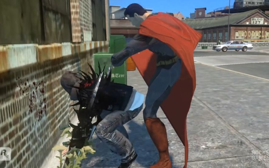 超人vs阿历克斯·墨瑟  侠盗猎车手4mod superman vs alex mercer
