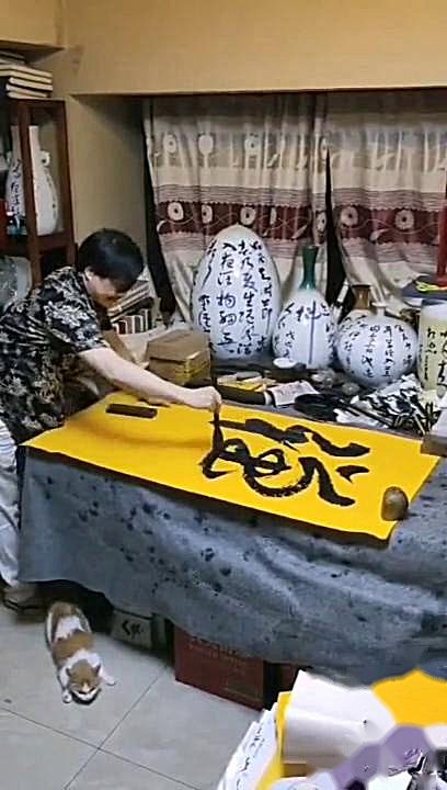  b>大师毛笔 /b>写字, b>书法 /b>炉火纯青,一看就是无价之宝!