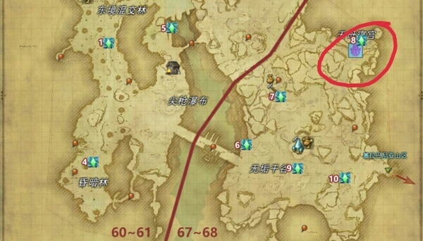 有人知道ff14龙堡参天高地风脉泉第八个在哪吗