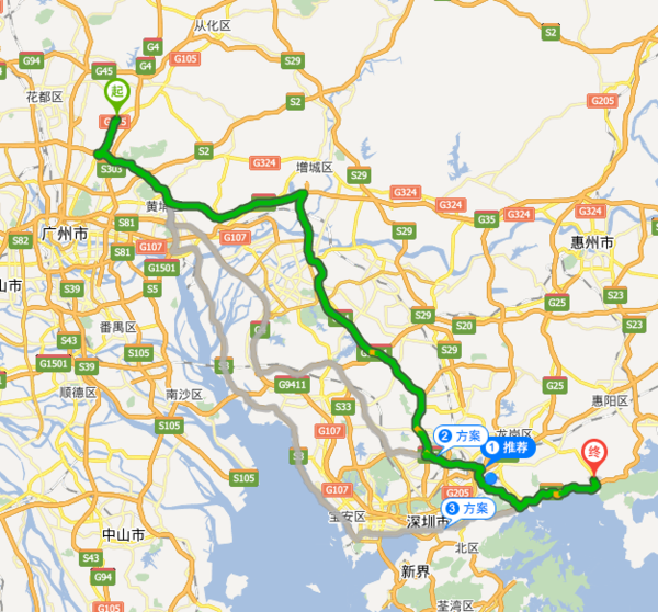 竹料路口到深圳市龙岗区葵涌车站有多少公里
