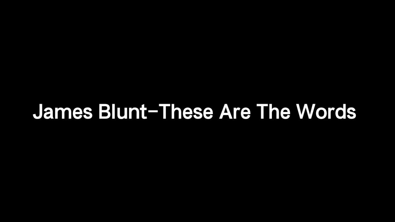 [图]James Blunt-These Are The Words自制MV