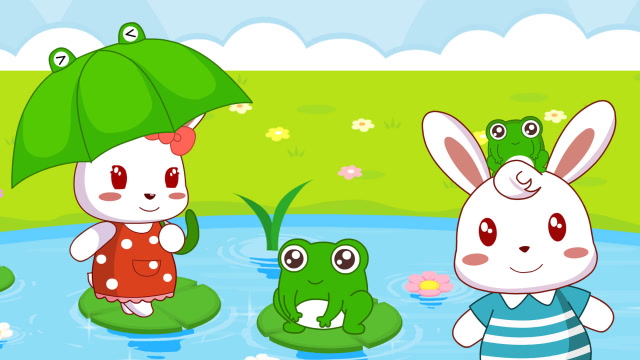 《兔小贝儿歌》池塘里有很多可爱的青蛙,它们捉害虫和爱唱歌