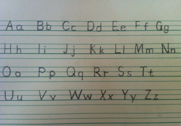 字母表书写格式三格图片