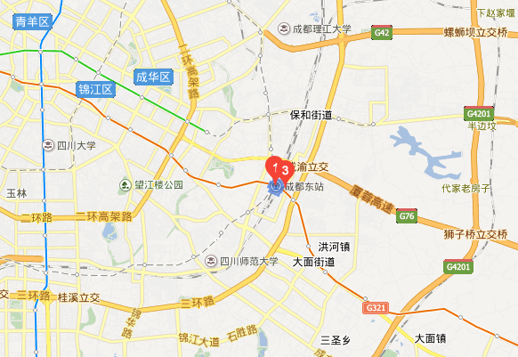 成都东站地理位置图