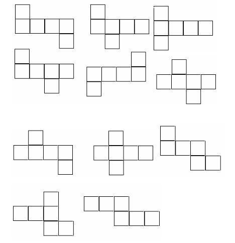 正方体的11种展开图.怎么画?