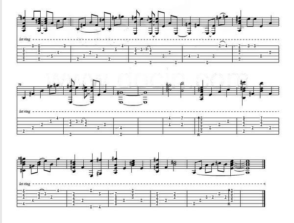 求未闻花名 指弹吉他谱