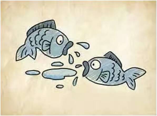 大家看一张图,猜成语:这是两条鱼在吵架?