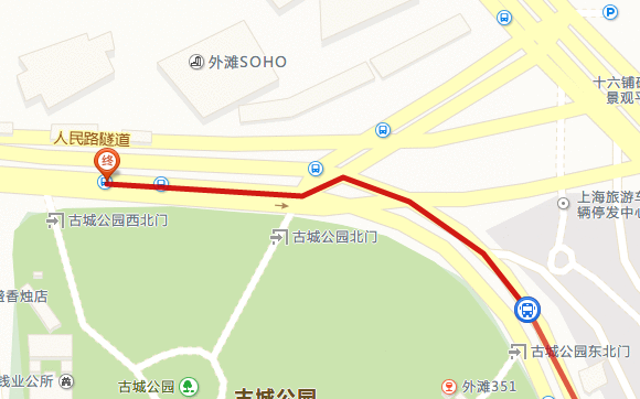 上海汽车南站到那个城隍庙哪个地铁是几号线