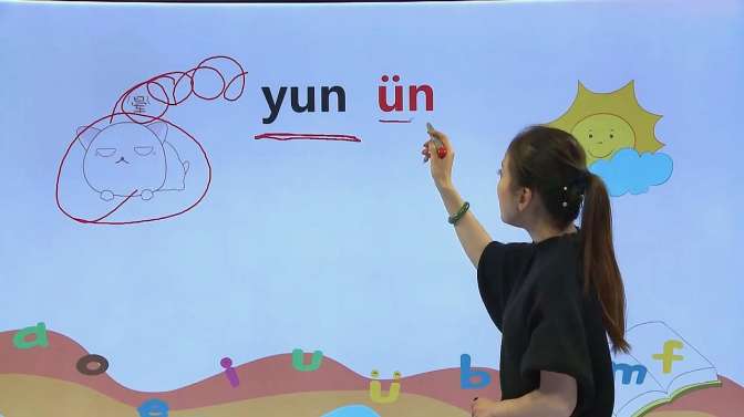 汉语拼音教学视频,整体认读音节yun怎么读