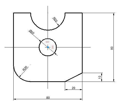 编写下图所示的二维外形轮廓零件的数控铣削代码,并画出走刀路线简图.