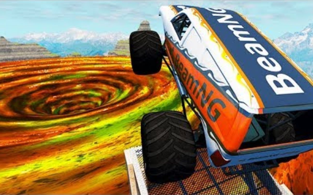 [图]【Beamng Drive】汽车掉入2火山漩涡#2 - BeamNG-Destruction