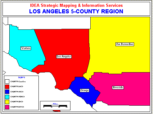 洛杉矶区域划分图图片